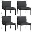 vidaXL 11 Piece Steel Medium Garden Lounge Set in Black/Gray
