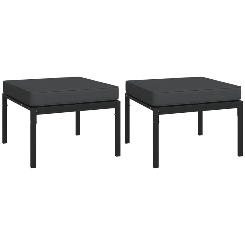 vidaXL 11 Piece Steel Medium Garden Lounge Set in Black/Gray