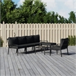 vidaXL 7 Piece Steel Garden Lounge Set in Black/Gray