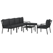 vidaXL 7 Piece Steel Garden Lounge Set in Black/Gray