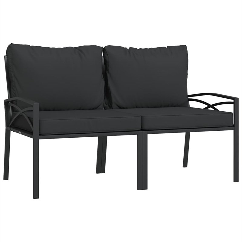 vidaXL 7 Piece Steel Garden Lounge Set in Black/Gray