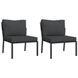 vidaXL 7 Piece Steel Garden Lounge Set in Black/Gray