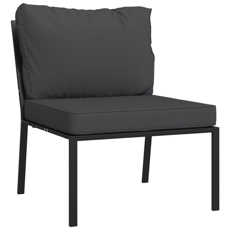 vidaXL 7 Piece Steel Garden Lounge Set in Black/Gray