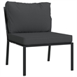 vidaXL 7 Piece Steel Garden Lounge Set in Black/Gray