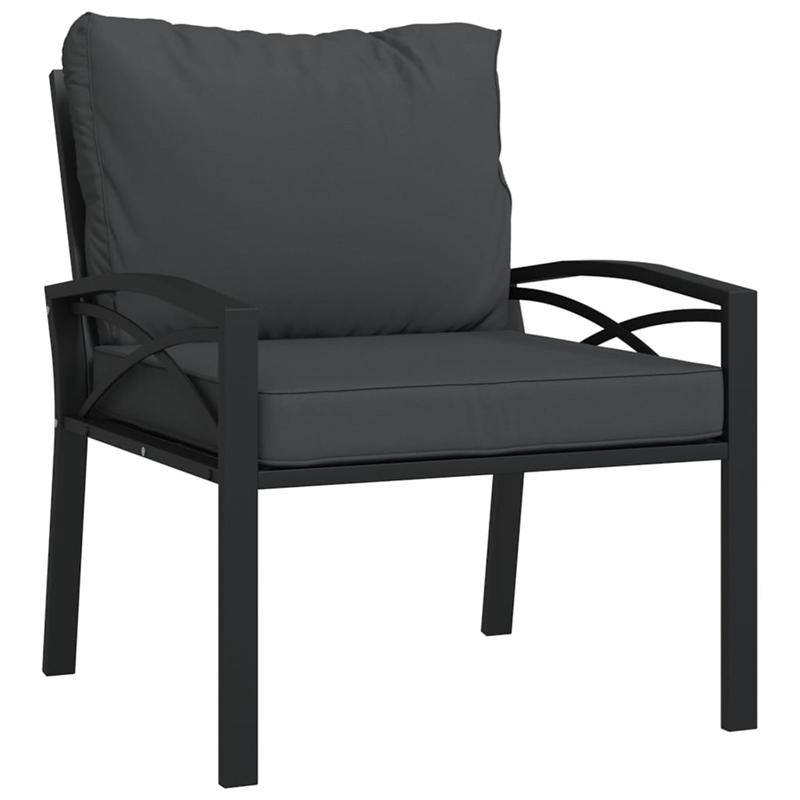 vidaXL 7 Piece Steel Garden Lounge Set in Black/Gray