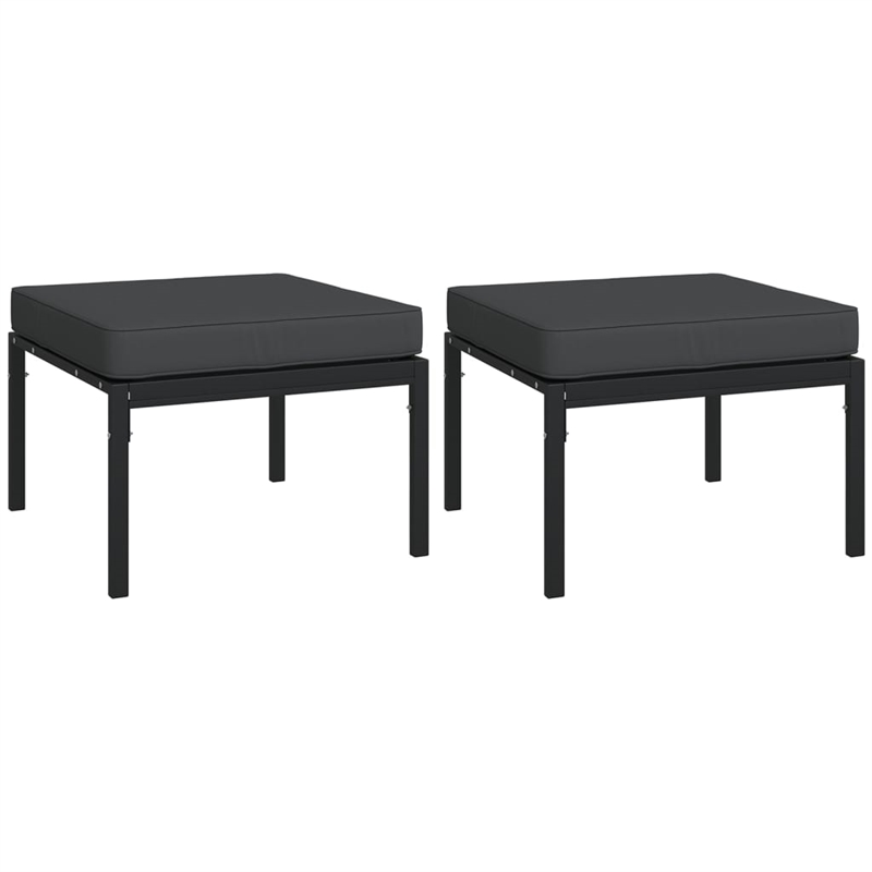 vidaXL 7 Piece Steel Garden Lounge Set in Black/Gray