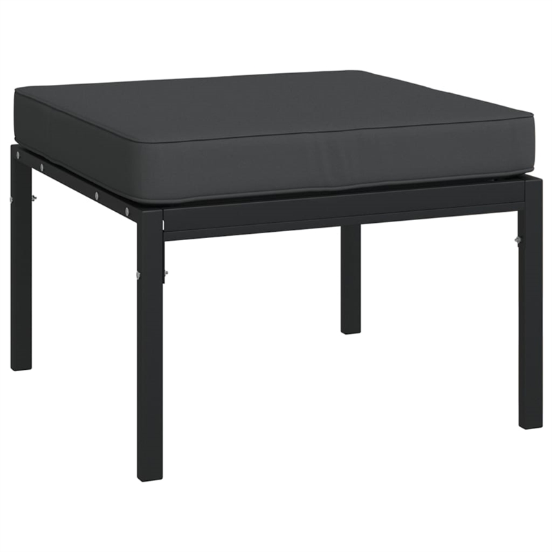 vidaXL 7 Piece Steel Garden Lounge Set in Black/Gray