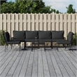 vidaXL 7 Piece Steel Garden Lounge Set in Black/Gray