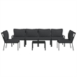 vidaXL 7 Piece Steel Garden Lounge Set in Black/Gray