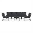 vidaXL 7 Piece Steel Garden Lounge Set in Black/Gray