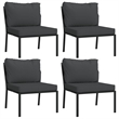 vidaXL 9 Piece Steel Small Garden Lounge Set in Black/Gray