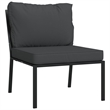 vidaXL 9 Piece Steel Small Garden Lounge Set in Black/Gray