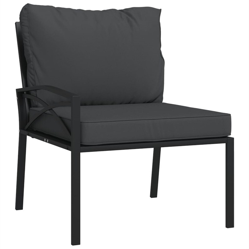 vidaXL 9 Piece Steel Small Garden Lounge Set in Black/Gray