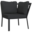 vidaXL 9 Piece Steel Small Garden Lounge Set in Black/Gray