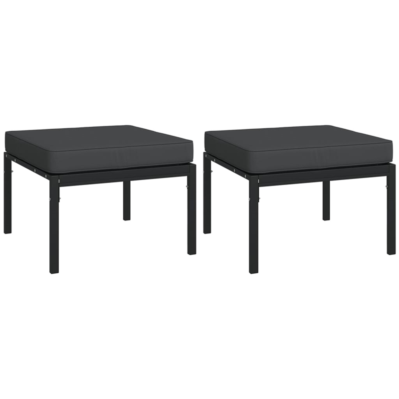 vidaXL 9 Piece Steel Small Garden Lounge Set in Black/Gray