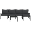 vidaXL 6 Piece Steel Garden Lounge Set in Black/Gray