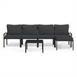 vidaXL 6 Piece Steel Garden Lounge Set in Black/Gray