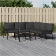 vidaXL 6 Piece Steel Garden Lounge Set in Black/Gray