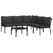 vidaXL 6 Piece Steel Garden Lounge Set in Black/Gray