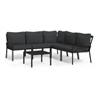 vidaXL 6 Piece Steel Garden Lounge Set in Black/Gray