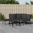vidaXL 5 Piece Steel Garden Lounge Set in Black/Gray