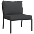 vidaXL 5 Piece Steel Garden Lounge Set in Black/Gray