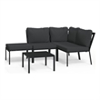 vidaXL 5 Piece Steel Garden Lounge Set in Black/Gray