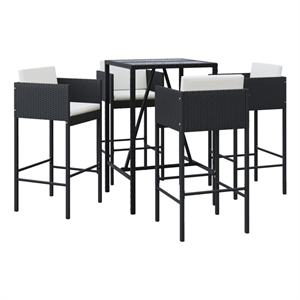vidaXL Steel Large Bar Set in Black/White/Cream