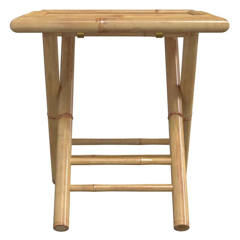vidaXL 3 Piece Bamboo Small Bistro Set in White/Cream