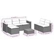 vidaXL 5 Piece Solid Acacia Wood Small Sofa Set in Black/White/Brown/Cream