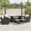 vidaXL 6 Piece Poly Rattan Sofa Set in Black