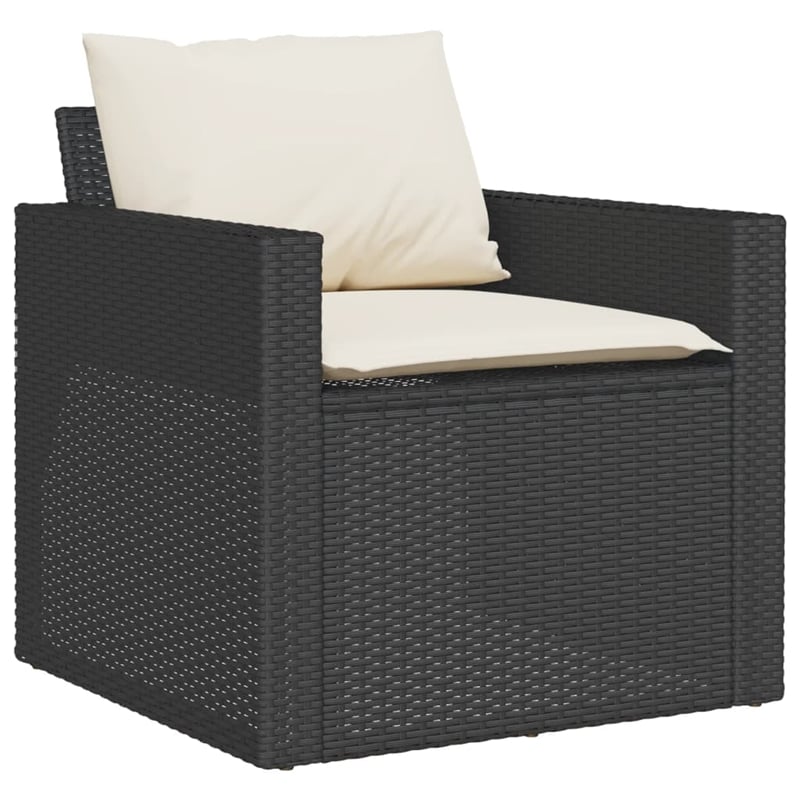 vidaXL 6 Piece Poly Rattan Sofa Set in Black