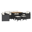 vidaXL 6 Piece Solid Acacia Wood Sofa Set in Black/White/Cream