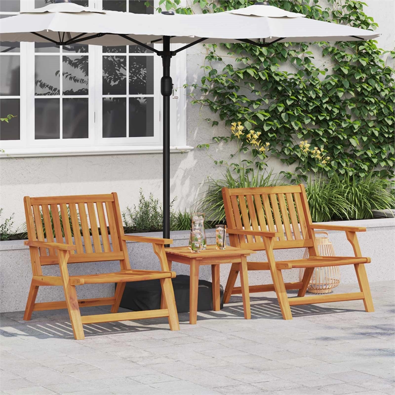 vidaXL Solid Acacia Wood Furniture Set in Brown