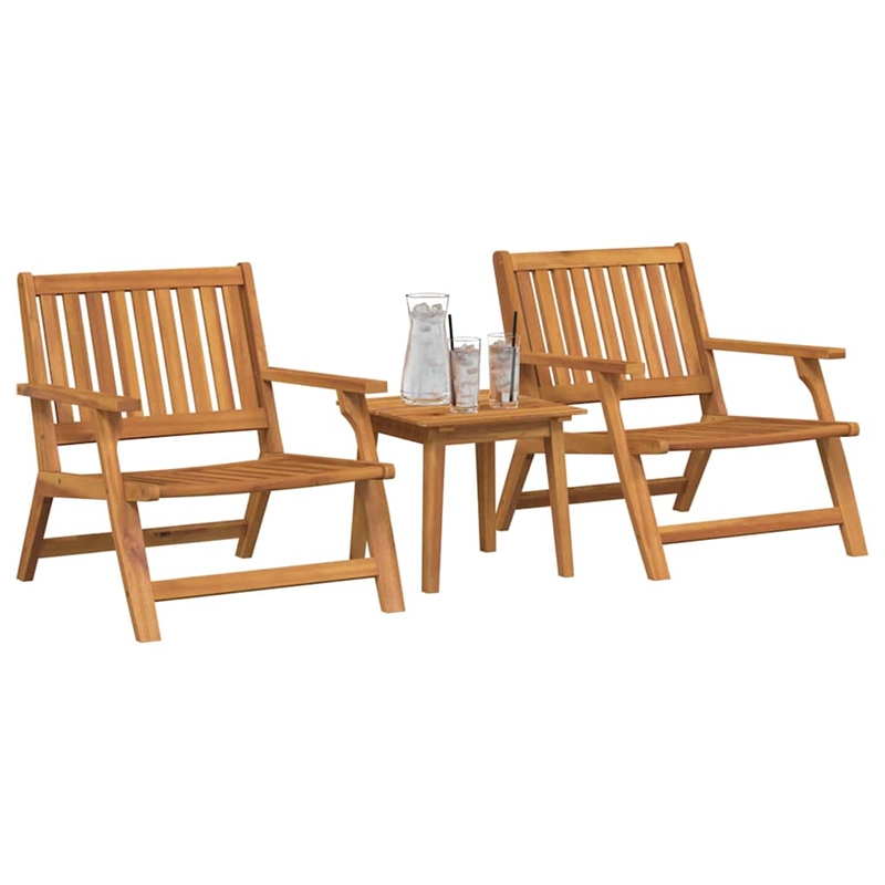 vidaXL Solid Acacia Wood Furniture Set in Brown