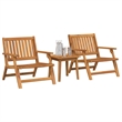 vidaXL Solid Acacia Wood Furniture Set in Brown