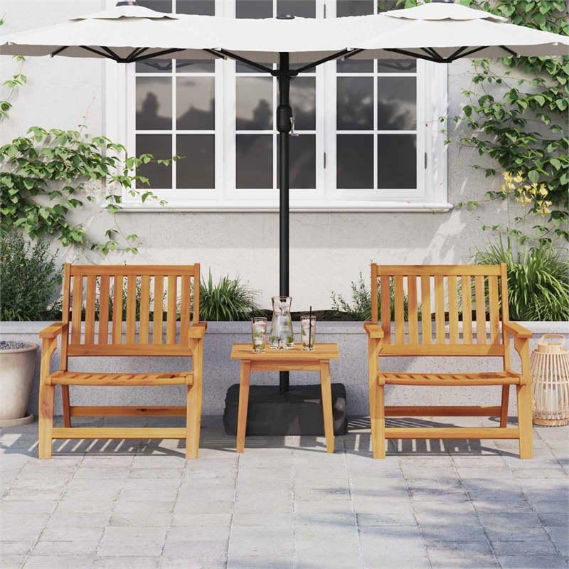vidaXL Solid Acacia Wood Furniture Set in Brown