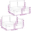 vidaXL 6 Piece Solid Acacia Wood Sofa Set in White/Cream