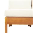 vidaXL 6 Piece Solid Acacia Wood Sofa Set in White/Cream