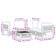 vidaXL 6 Piece Solid Acacia Wood Sofa Set in White/Cream