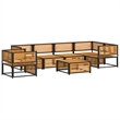 vidaXL 7 Piece Solid Acacia Wood Sofa Set in White/Cream