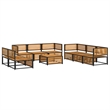 vidaXL 9 Piece Solid Acacia Wood Small Sofa Set in White/Cream/Natural