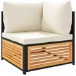 vidaXL 9 Piece Solid Acacia Wood Sofa Set in White/Cream