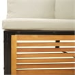 vidaXL 9 Piece Solid Acacia Wood Sofa Set in White/Cream
