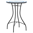 vidaXL Powder-Coated Iron Small Bistro Set in White/Blue