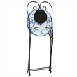 vidaXL Powder-Coated Iron Small Bistro Set in White/Blue