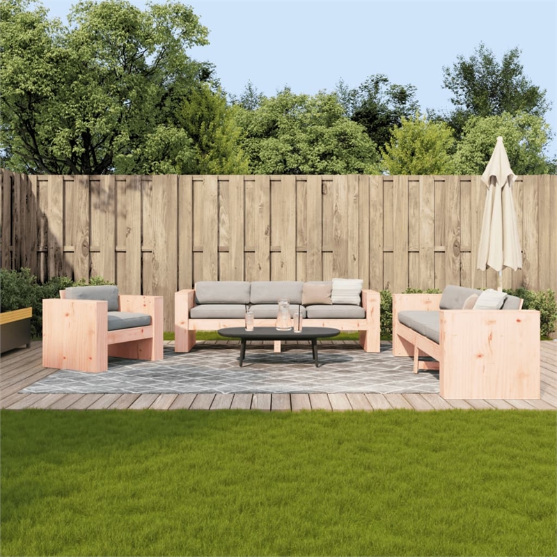 vidaXL 2 Piece Wood Medium Garden Lounge Set in Natural