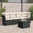 vidaXL 5 Piece Steel Sofa Set in Black/White/Cream