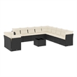 vidaXL 12 Piece Steel Sofa Set in Black/White/Cream