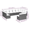 vidaXL Poly Rattan Large Sofa Set in Black/Blue